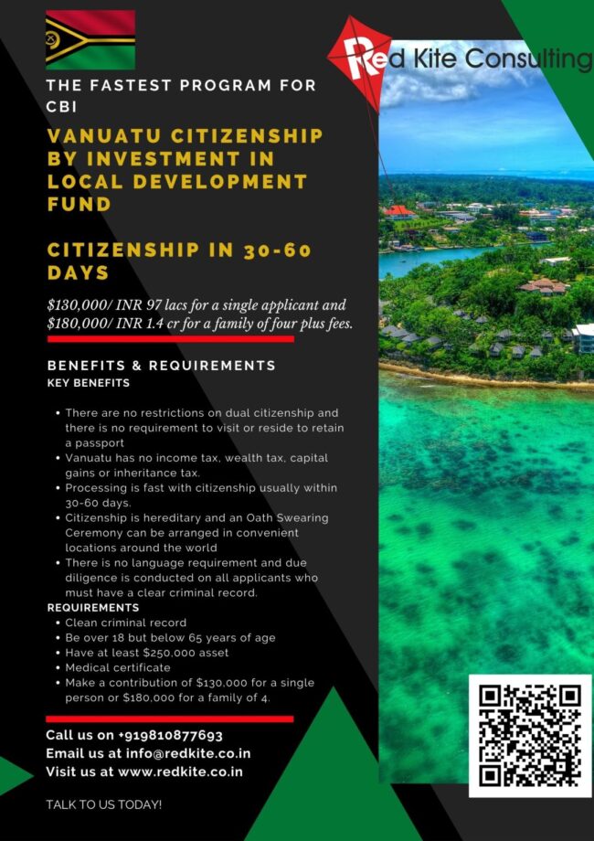 Vanuatu Citizenship by Investment in local development fund- The ...